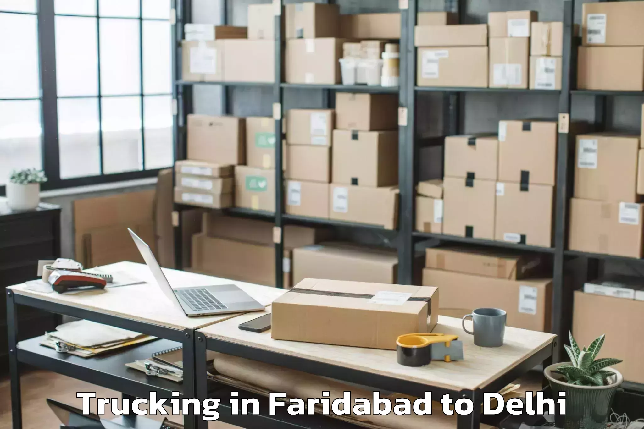 Quality Faridabad to Unity One Mall Cbd Shahdara Trucking